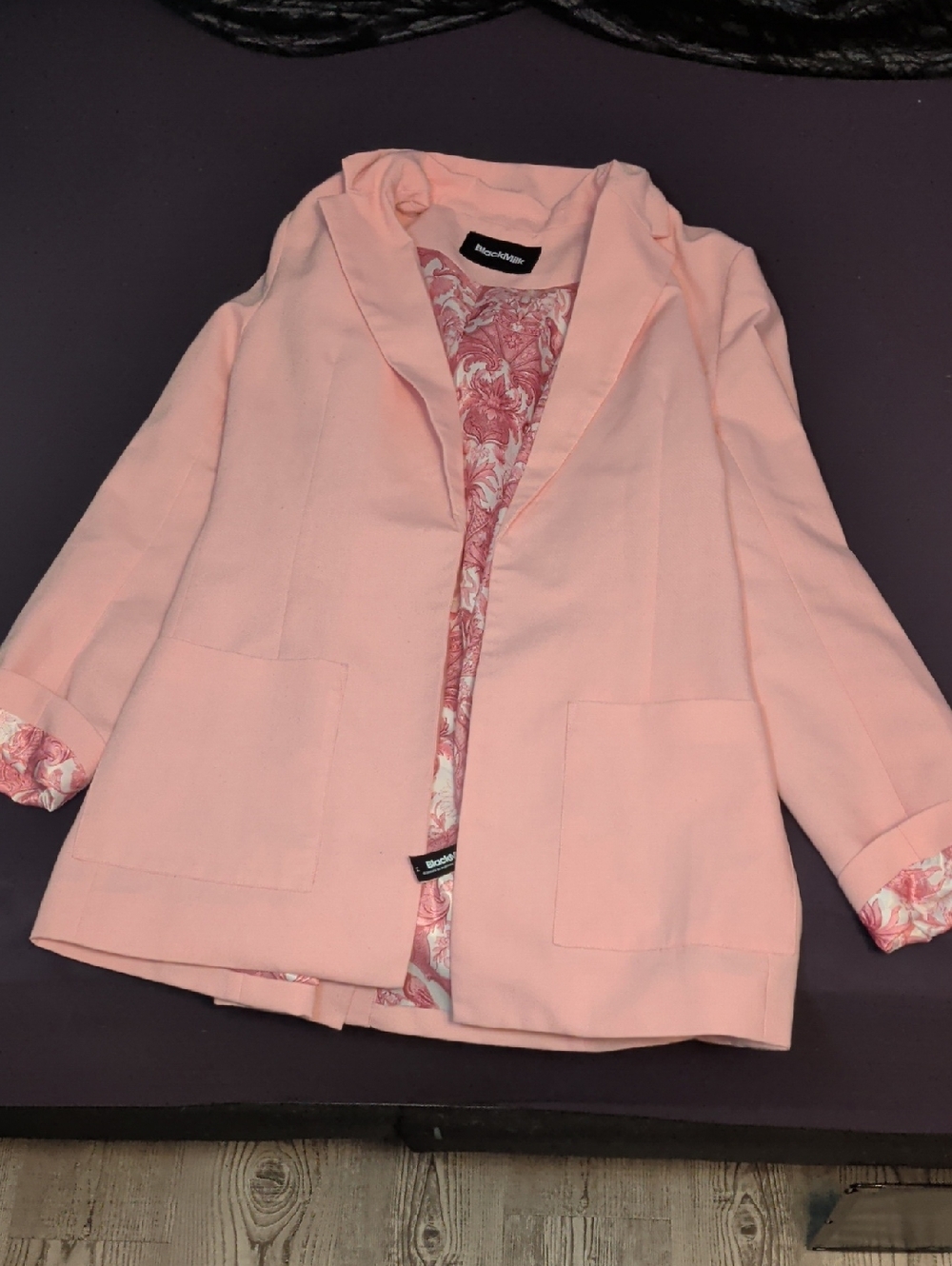 Black Milk Pink Blazer with Damask Lining